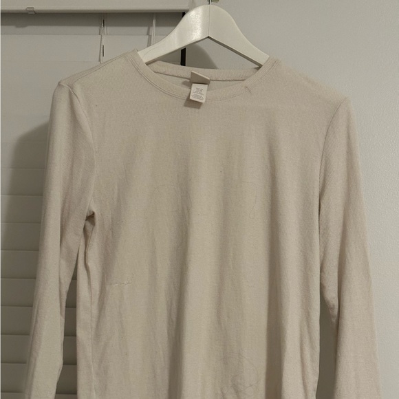 H&M White Ribbed Longsleeve shirt - Picture 1 of 1